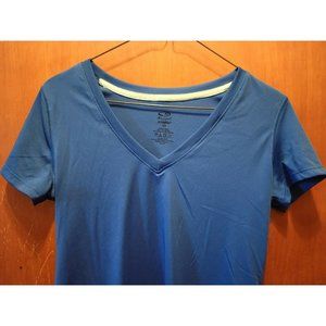Champion Duo Dry Blue V-Neck Short Sleeve Active T-Shirt Women's Size XS